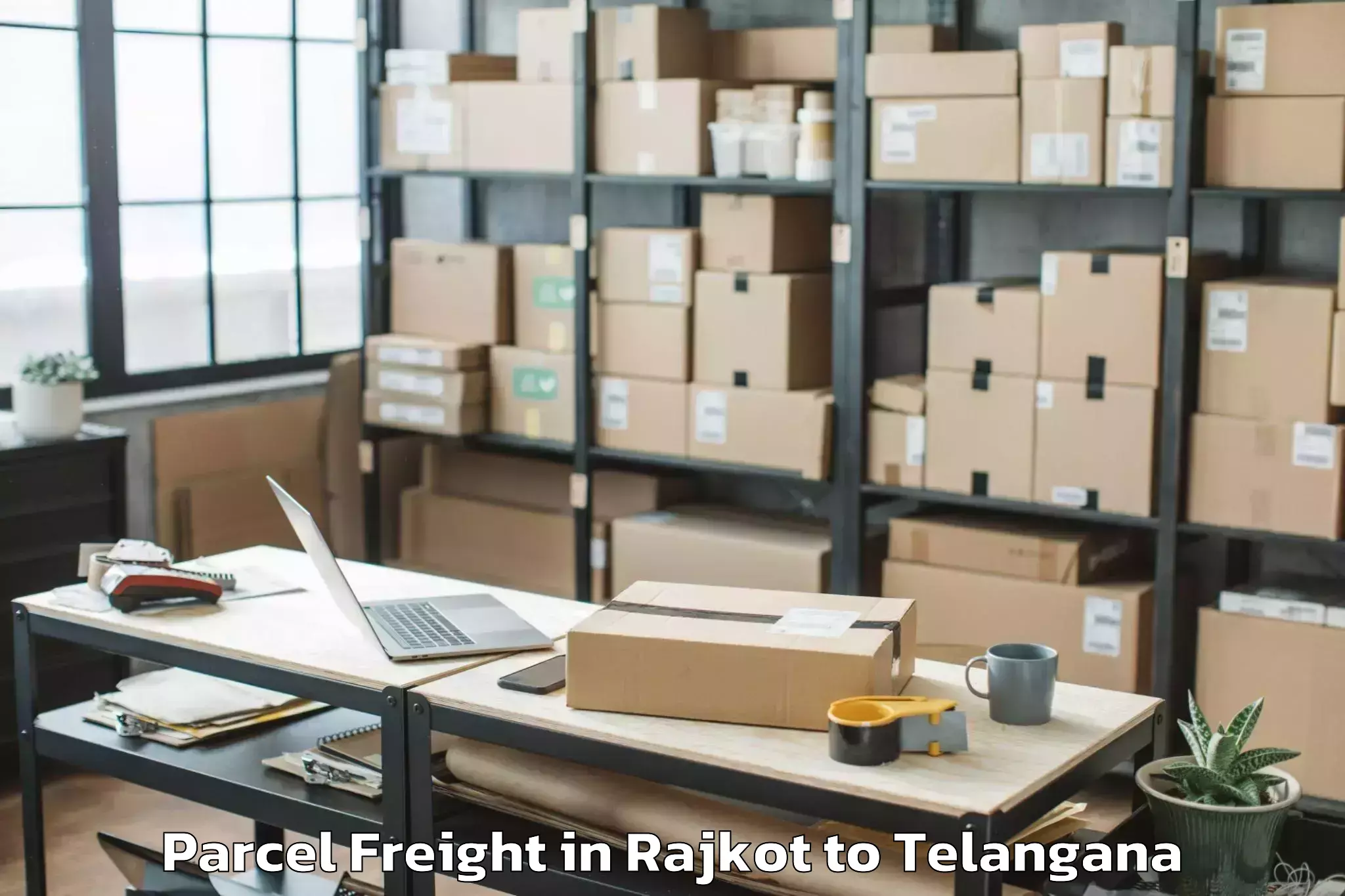 Hassle-Free Rajkot to Khammam Urban Parcel Freight